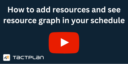 How to add resources and see resource graphs in Tactplan.